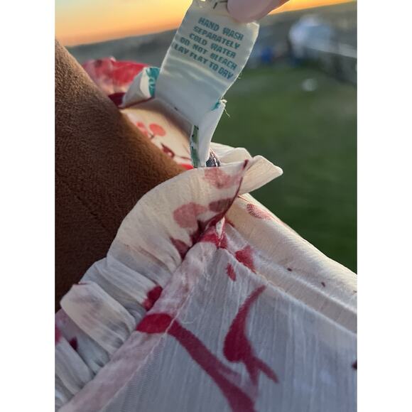 Sundance | Rose Floral Baby Doll Ruffle Romantic Sheer Blouse | Size M - Picture 4 of 7